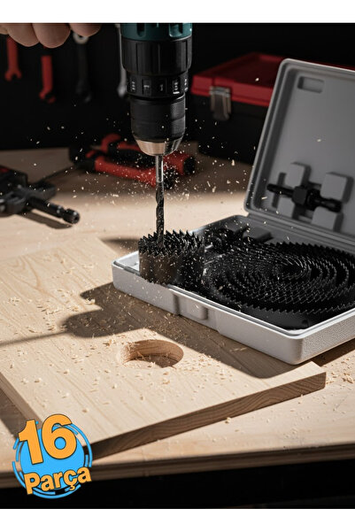 MH MiniHediye Ahşap Panç Seti Duvar Buat Alçıpan Kartonpiyer Delme Adaptör Ta...