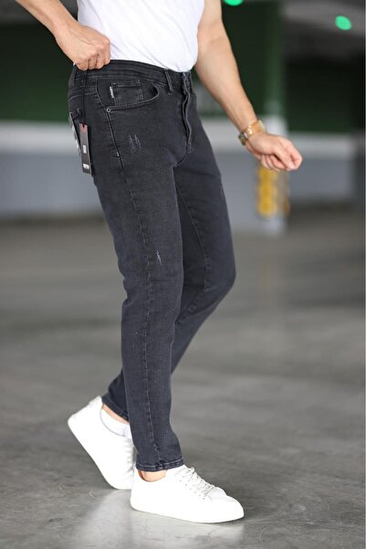 Ser Joven Ανδρικό παντελόνι ανθρακί εφαρμοστό λέιζερ ελαστικό ύφασμα Jean