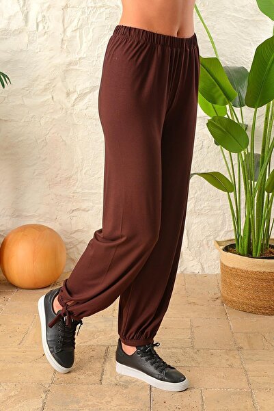ESPİNA Women's Adjustable Leg Large Size Loose Knitted Trousers Shalwar