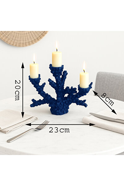 YINZUO Coral Shaped Candle Holder for 3 Candles – Living Room, or Dining Table Decor (Candles not included)