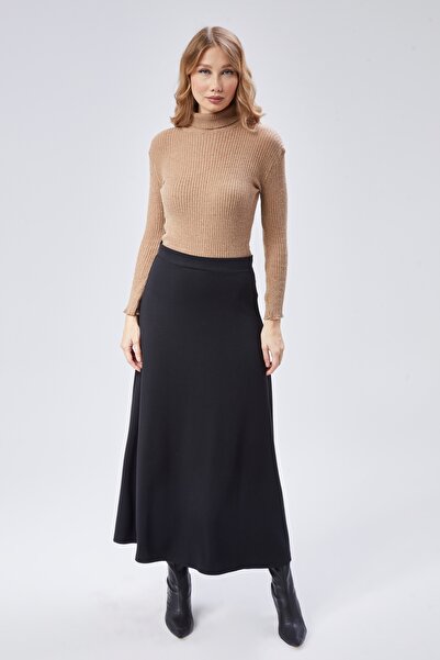 Maison La Femme Γυναικεία μαύρη μακριά φούστα