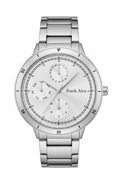 Frank Alex ساعة يد نسائية فضية اللون، مينا فضي - سوار معدني أنيق، ضمان لمدة ع...