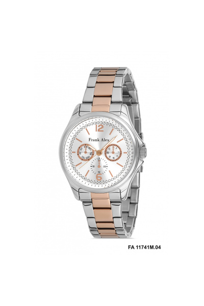 Frank Alex ساعة يد نسائية فضية اللون، مينا فضي - سوار معدني أنيق، ضمان لمدة ع...