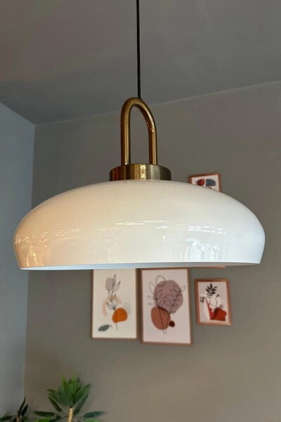 Bamyum Estrela Beyaz Tekli Sarkıt Avize Eskitme Kilit Başlık İç Mekan Aydınlatma Dekoratif Mutfak Hol Cafe