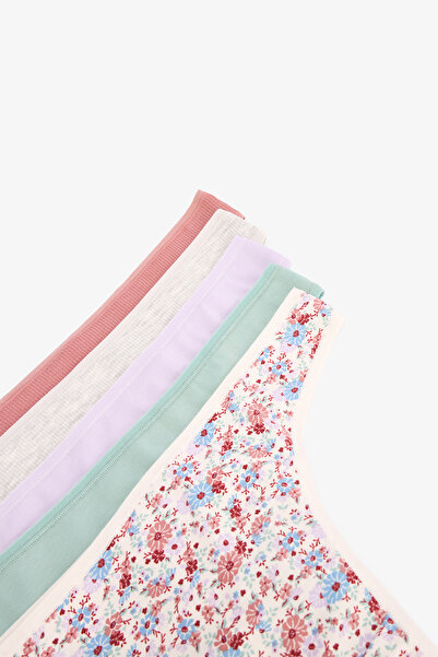 Penti Iceland Bloom Floral cu talie joasă, pachet de 5 chiloți tanga