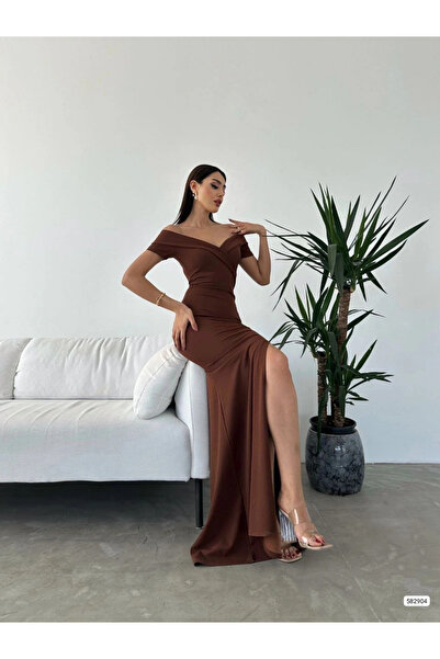 perla del amor Γυναικείο φόρεμα από ύφασμα κατάδυσης με λεπτομέρεια λαιμόκοψης και χαμηλού κοψίματος