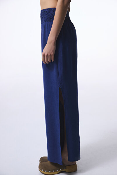 Penti Navy Blue Lina Linen Long Trousers