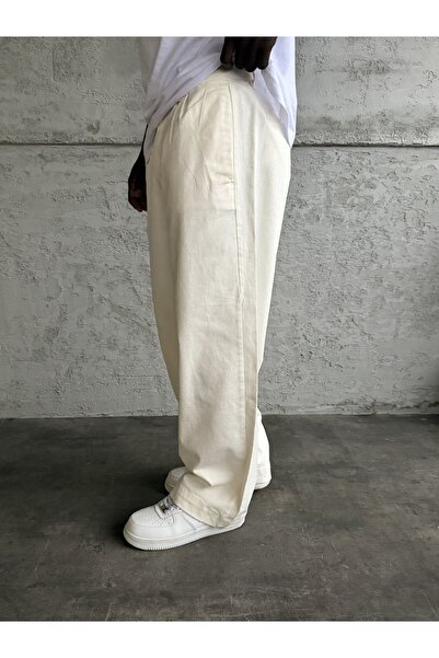 KağanKY Παντελόνι Ecru Gabardin Relax Fit