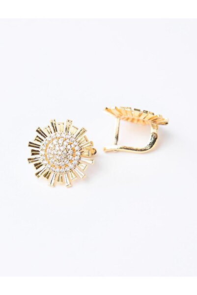 Jimmy Key Gold Color Sun Shaped Sparkling Elegant Earrings