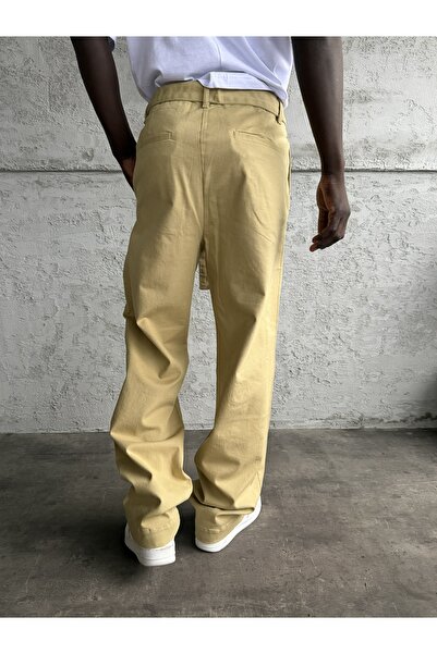 KağanKY Hardal Gabardin Kumaş Baggy Pantolon