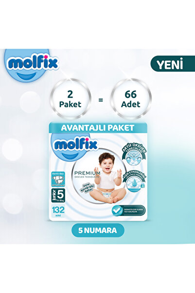 Molfix Premium Avantajlı Paket 5 Beden 132 Adet