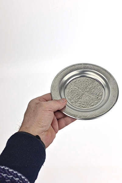 Binbir Trend 14 cm - Authentic Patterned Chrome Steel Appetizer and Serving Plate