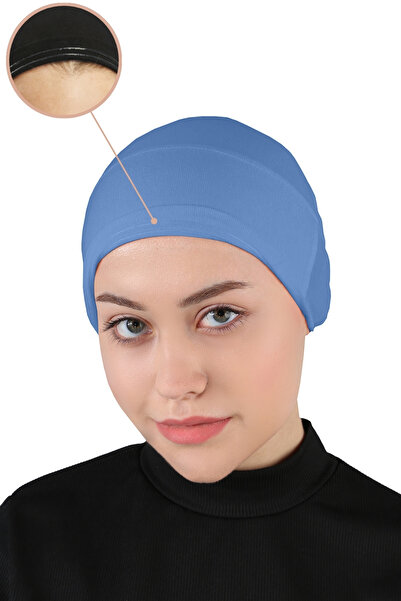 Ecardin Kaymayan Tesettür Bone Silikonlu Kaymaz Bone - ST260 Kot Mavisi