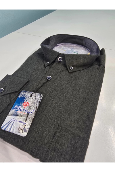 Castelli Men's Plus Size Classic Pocket Winter Long Sleeve Shirt - Khaki