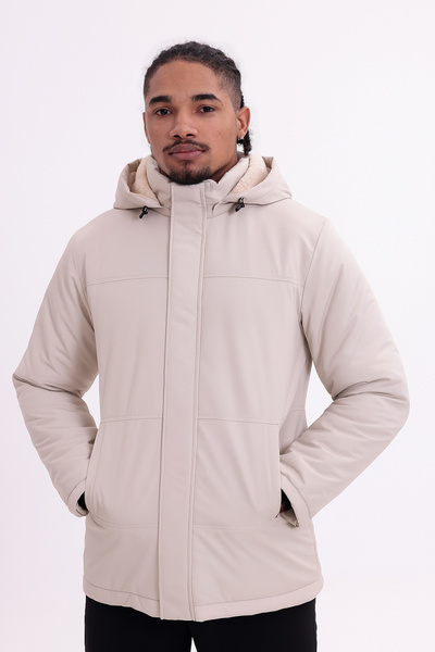 Montland Pánská zimní bunda, kabát a parka s kapucí a kapucí s kamennou podšívkou