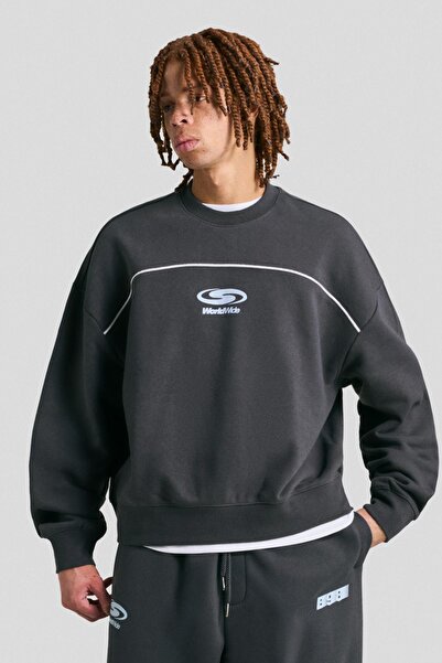 Bershka Printed boxy sweatshirt