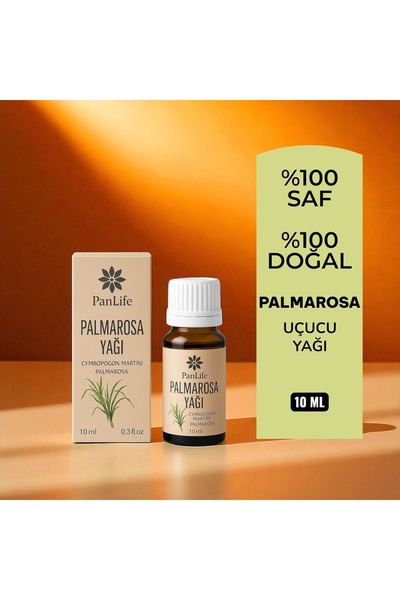 PANLİFE PALMAROSA YAĞI 10 ML %100 Saf Analiz Sertifikalı
