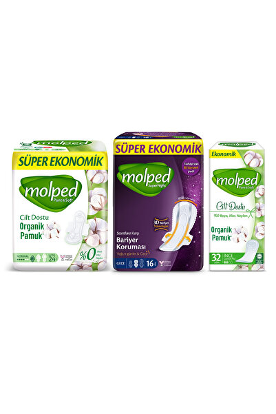 Molped Advantageous Mixed Package (Pure&Soft 24 Pack Normal + Supernight 16 Pack Night + Pure&Soft Slimness 32 Pack