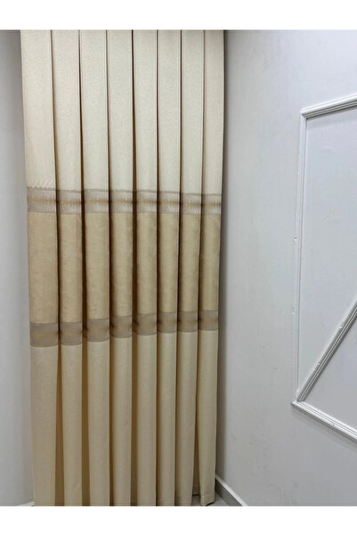 NİVEMESHOME UMUT FJ614365 V_120 КРЕМ 1/3 SIK PİLE FON ЗАВЕСИ