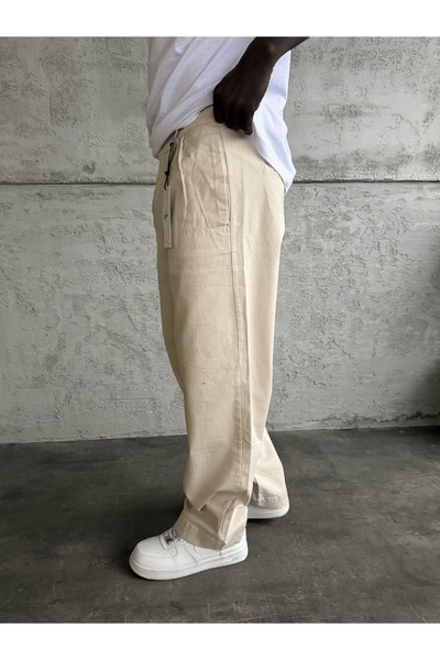 KağanKY Γκρι παντελόνι Gabardine Relax Fit