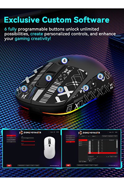 DuneVoyager DV-SE2 Tri-mode Wireless Gaming Mouse
