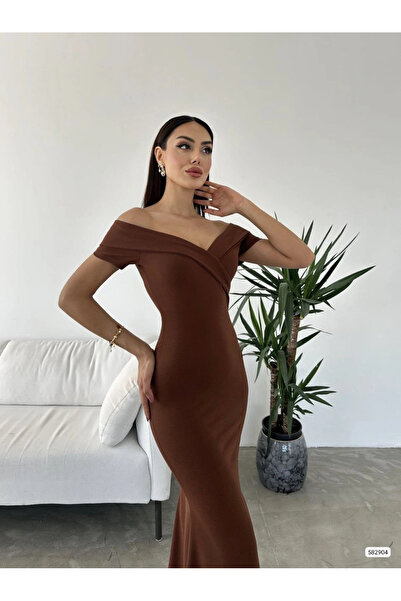 perla del amor Γυναικείο φόρεμα από ύφασμα κατάδυσης με λεπτομέρεια λαιμόκοψης και χαμηλού κοψίματος