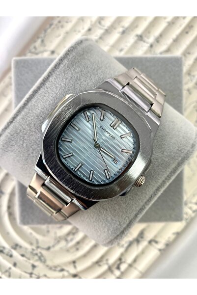 Mazzy ساعة يد إشرف تيك موديل باتيك الفولاذية الزرقاء