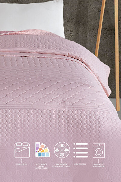 Elart Doremi Yatak Örtüsü Çift Kişilik (200x220 cm) Pudra