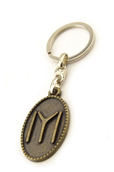 anahtarlıksepeti Kayi Logo Ellipse Antique Yellow Keychain