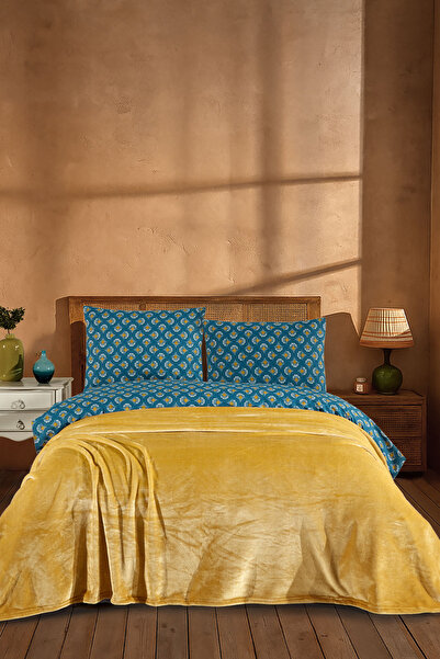Elart Calinda Blanket Double (200X220 cm) Mustard