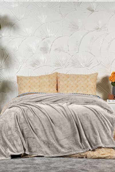 Elart بطانية آنا مزدوجة الوسادة من نوع ويلسوفت (180×220 سم) بلون حجري