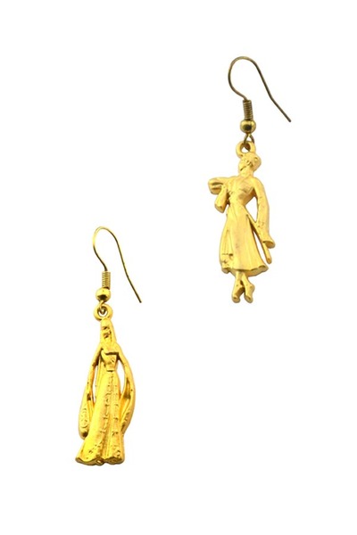 anahtarlıksepeti أقراط كافكاسية شركسية - تصميم ذكوري بمظهر ذهبي غير لامع