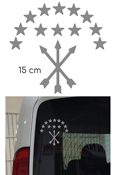 anahtarlıksepeti Autocolant din folie cu steagul Adigei, aurit argintiu, 15 cm