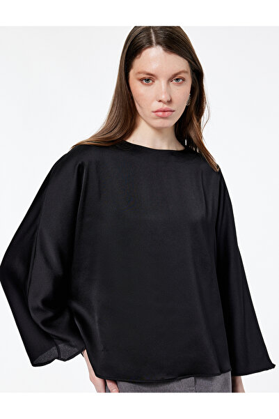 Koton Long Sleeve Crew Neck Flounce Blouse