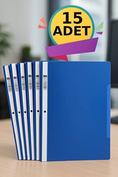 nistabolje 15 Adet Mavi Telli Dosya A4 Ekonomik Kaliteli Ofis
