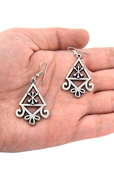anahtarlıksepeti Caucasian Circasus Motif Triangle Earrings