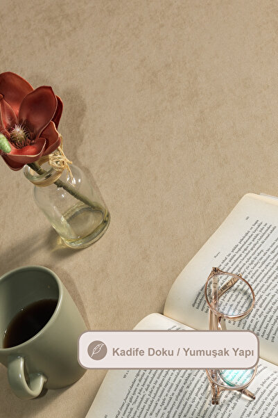 Elart Soft Velvet Tablecloth Rectangular (150X220 cm) Beige