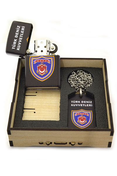 anahtarlıksepeti Türk Deniz Kuvvetleri Çakmak - Asker Künye Seti (Koyu Renk)