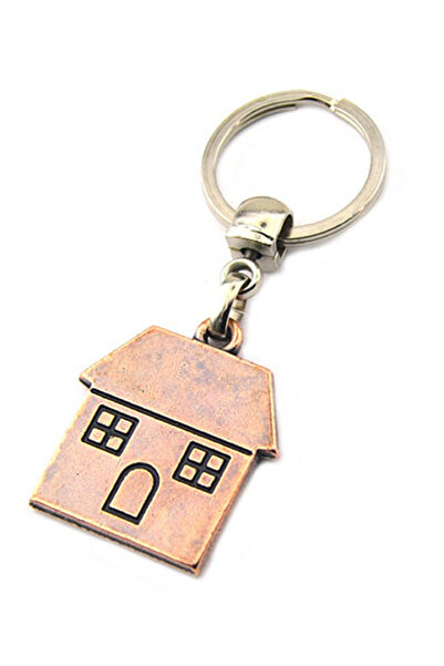 anahtarlıksepeti سلسلة مفاتيح معدنية من أكسيد النحاس - على شكل منزل