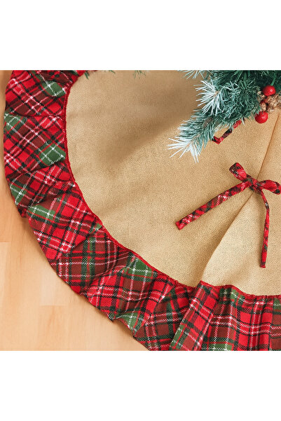Biz Class Christmas Tree Cover Christmas Ornament Plaid Pine Tree Cover Skirt 110 cm