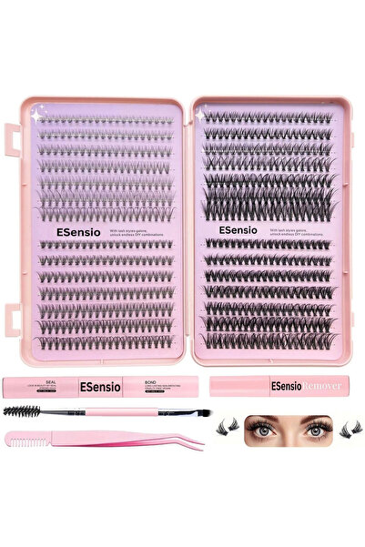 ESensio Lash Studio 560F – Set Profesional Gene Individuale Faux Mink, 560 lashes, Lipici, Remover & Pensetă