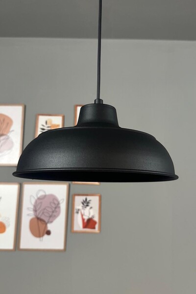 Bamyum Veluna Siyah Tekli Avize Retro Sarkıt Ofis Showroom Salon Mutfak Avize...