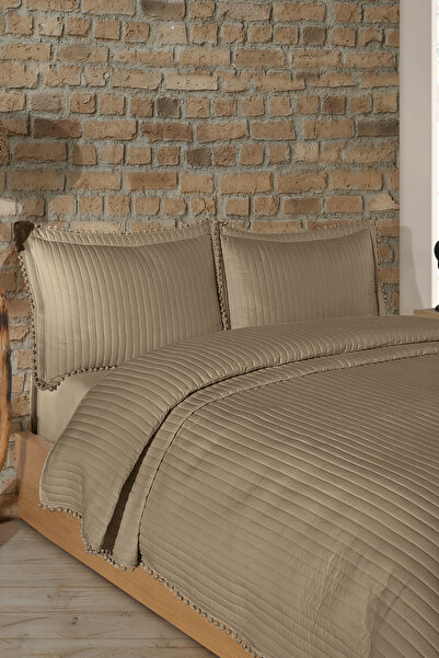 Elart Florita Bedspread Set Double Size (240X260 cm) Beige