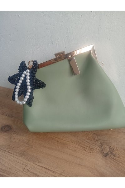 MARİANO VENANZİO Hand Knitted Star-Shaped Pearl Bag Ornament - Charm Keychain and Car Mirror Ornament