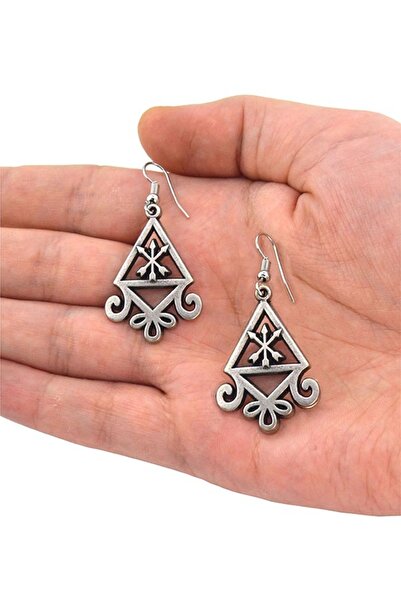 anahtarlıksepeti Caucasian Circasus Motif Triangle Earrings