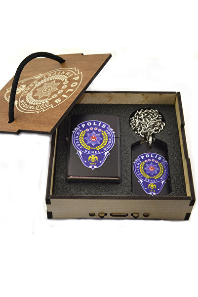 anahtarlıksepeti Polis Logolu Çakmak - Asker Künye Seti
