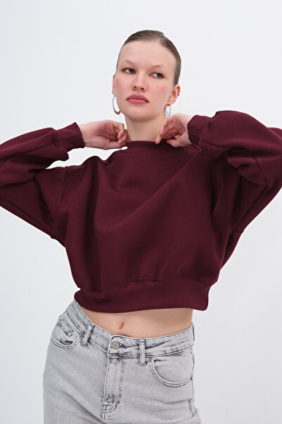 Addax Fleece-Lined Basic Sweatshirt S3812-İ13
