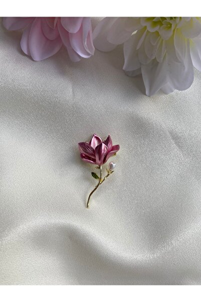 giez İnci Detay Lotus Çiçeği Broş Manolya Çiçeği