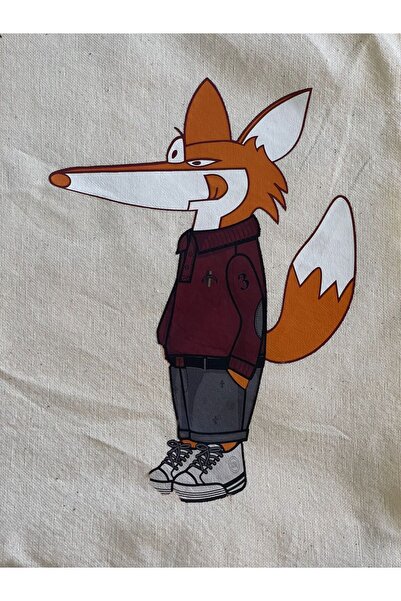 Gönülden Tasarım 18x13 cm Tricou cu imprimare prin transfer de vulpe, cu apăs...