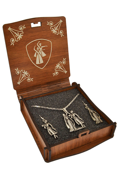 anahtarlıksepeti Kafkas Circasus Men's and Women's Figured Necklace Earring Set